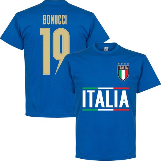 Italië Squadra Azzurra Bonucci 19 Team T-Shirt - Blauw - 3XL