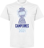 Argentinië Copa America 2021 Winners T-Shirt - Wit - XL