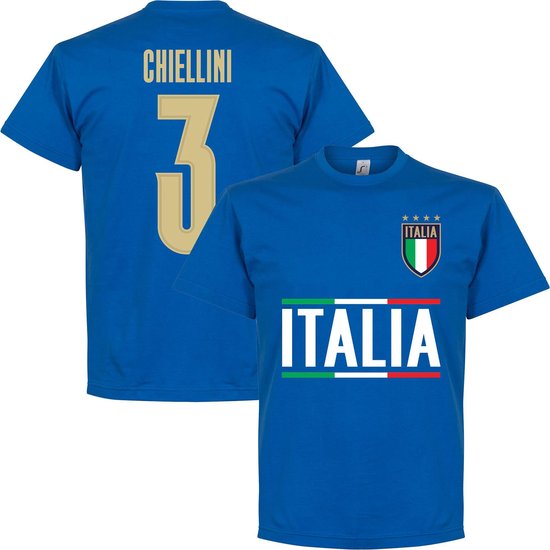 Italië Chiellini 3 Team T-Shirt - Blauw - Kinderen - 98