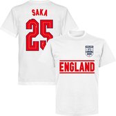 Engeland Saka 25 Team T-Shirt - Wit - Kinderen - 98