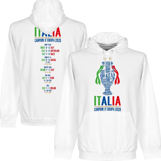 Italië Champions Of Europe 2021 Road To Victory Hoodie - Wit - M