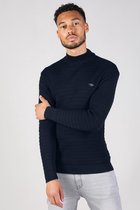 Gabbiano Trui Turtleneck Met Geometrisch Structuur 611712 Navy Mannen Maat - 3XL