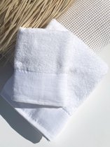 Fissaggio | Handdoek Viana Branco - Set van 4 Handdoeken - 50x100cm - Wit /Wit