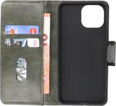 Zakelijke Book Case Telefoonhoesje - Portemonnee Hoesje - Pasjeshouder Wallet Case - Geschikt voor XiaoMi Mi 11 Lite 5G - Donker Groen