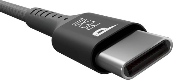 PEXIL USB-C naar USB-C oplaadkabel - 3A - 1M - Zwart