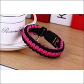 Aramat jewels ® - Paracord armband roze zwart