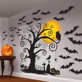 muurdecoratie Halloween 165 cm karton zwart 32-delig