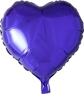 folieballon hartvorm 18 cm paars