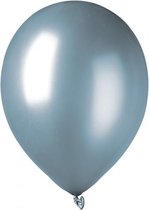 ballonnen Metallic 30 cm latex zilver 7 stuks