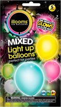 led-ballonnen Mixed 23 cm latex 5 stuks