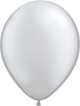 ballonnen metallic 13 cm latex zilver 20 stuks