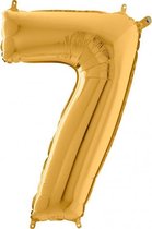 cijferballon 7 folie 66 cm goud