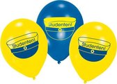 studenten ballonnen 30 cm latex geel/blauw 10 stuks