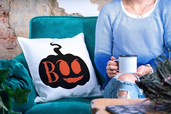 Oreiller d'Halloween : Boo Citrouille | Décoration Halloween | Cadeaux drôles | Cadeau | Coussin