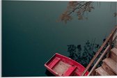 Acrylglas - Roze Boot in het Water - 60x40cm Foto op Acrylglas (Met Ophangsysteem)