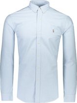 Polo Ralph Lauren  Overhemd Blauw Getailleerd - Maat XXL - Heren - Herfst/Winter Collectie - Katoen