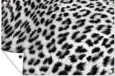 Muurdecoratie Close-up vacht luipaard - zwart wit - 180x120 cm - Tuinposter - Tuindoek - Buitenposter
