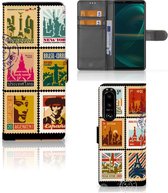Telefoonhoesje Sony Xperia 5III Flipcover Design Postzegels