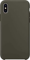 Geschikt voor: iPhone XS Max Siliconen Back Cover - dark olive