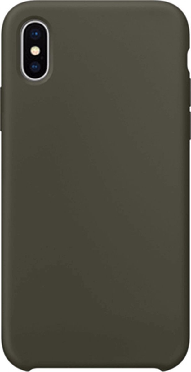 Geschikt voor: iPhone XS Max Siliconen Back Cover - dark olive
