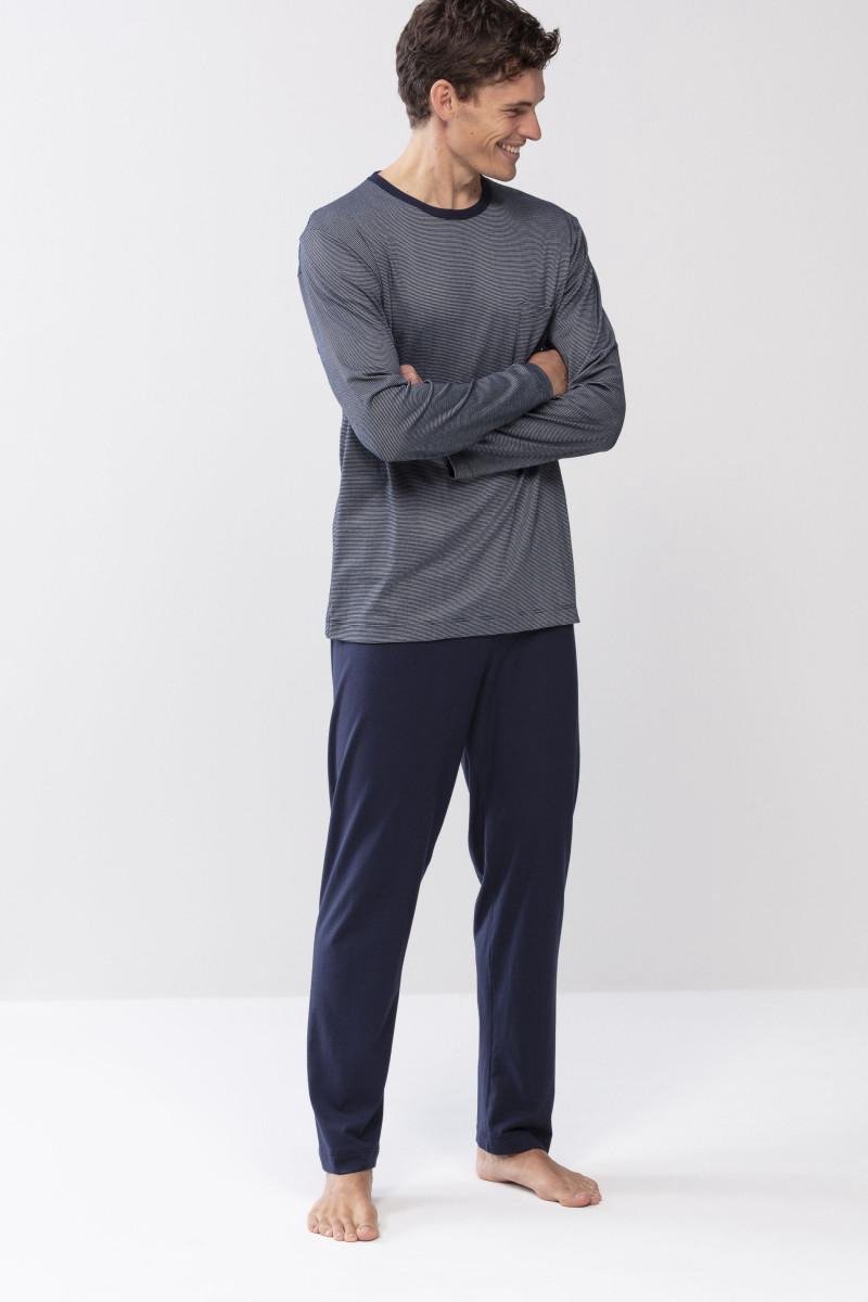 Mey heren pyjama Bennison - blauw heel fijn gestreept