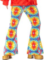 Original Replicas - Hippie Kostuum - Jaren 60 Batik Flower Power Hippie Festival Broek Man - multicolor - XL - Carnavalskleding - Verkleedkleding