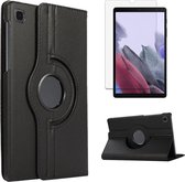 Case2go - Tablet hoes geschikt voor Samsung Galaxy Tab A7 Lite - Draaibare Book Case Cover + Screenprotector - 8.7 inch - Zwart