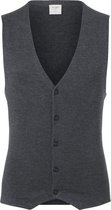 OLYMP Level 5 body fit gilet - wol met zijde - antraciet grijs mouwloos vest -  Maat: L