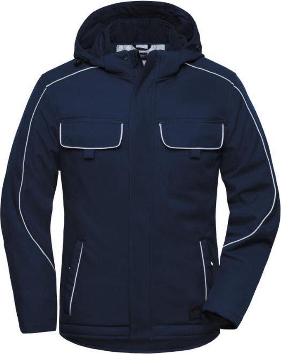 James & Nicholson Solid softshell winterjack JN886 - Marine - M