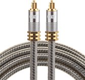 By Qubix ETK Digital Optical kabel 1,5 meter - toslink audio male to male - Optische kabel metaal - Grijs audiokabel soundbar