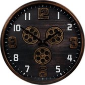 Dulaire Wandklok Tandwielen Industrieel Bruin Ø 46 cm - incl. batterij