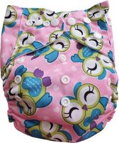 Wasbare luier Bababoe  / Pocket luier Fleece - met inlegger/ Uiltje Roze