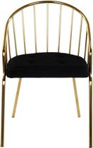 Stoel DKD Home Decor Zwart Polyester Staal Gouden (52 x 60 x 80 cm)