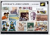 Alfabetisme & Onderwijs – Luxe postzegel pakket (A6 formaat) : collectie van 25 verschillende postzegels van alfabetisme & onderwijs – kan als ansichtkaart in een A6 envelop - auth