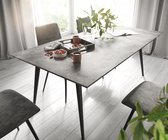 Eettafel  Adesso betonlook 180x90 zwitserse rand 4-poot zwart