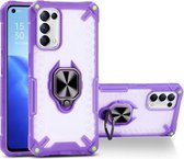 Matte TPU + PC magnetische schokbestendige hoes met ringhouder voor OPPO Reno5 (paars)