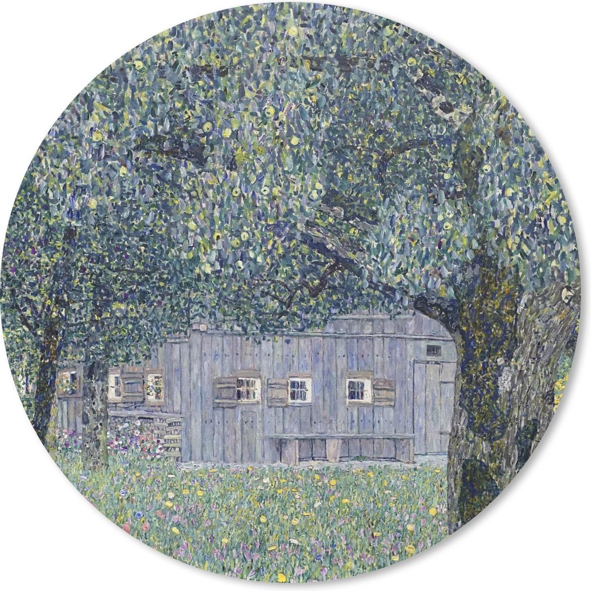 Muismat rond 40x40 cm - Mousepad Farmhouse in upper Austria - Gustav Klimt - Ronde muismatten