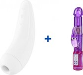 Satisfyer Curvy 2+ - Wit - Luchtdruk Vibrator + Crazy Rabbit Vibrator - Tarzan Vibrator