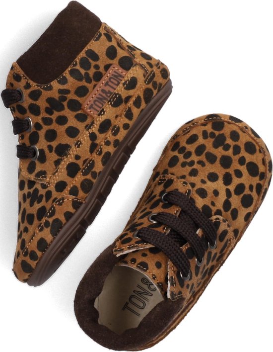 Ton & Ton Meisjes Sneakers Lief - Bruin - Suède - Maat 22