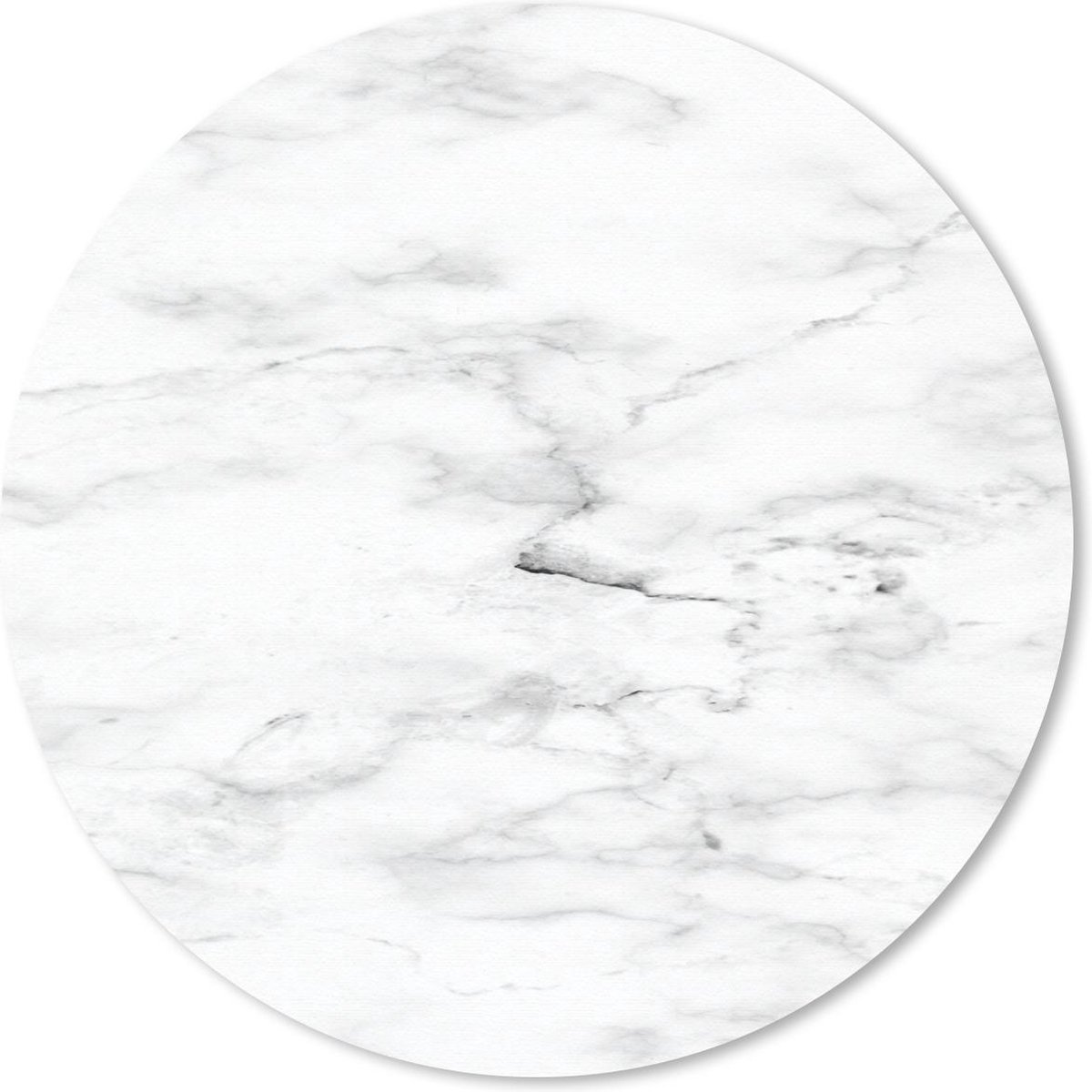 Muismat rond 40x40 cm - Mousepad Marmer - Wit - Grijs - Ronde muismatten