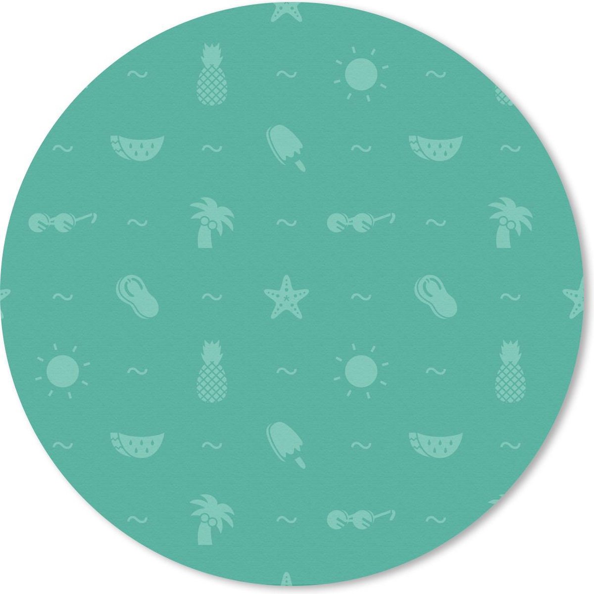 Muismat rond 50x50 cm - Mousepad Zomer - Patroon - Groen - Ronde muismatten