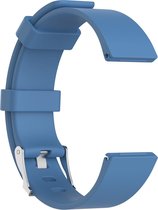 Luxe Siliconen Bandje large voor FitBit Versa - Versa 2 – lichtblauw Watchbands-shop.nl