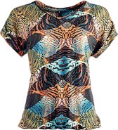 NED T-shirt Nox Ss Colered Waves Tricot 21w1 Mc011 02 Colered 903 Dames Maat - S