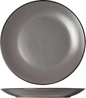Assiette plate 27cm Speckle Grey avec bordure noire Lot de 6