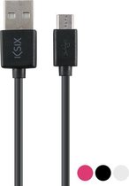 Gegevens-/Oplaadkabel met USB KSIX Micro USB 1 m Zwart