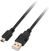 Kabel USB 2.0a naar Mini USB B NANOCABLE 10.01.0402 1,8 m Zwart