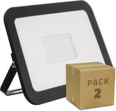 Bouwlamp Ledkia Zwart A+ 50 W 5000 Lm (Neutraal wit 4000 K) (2 uds)
