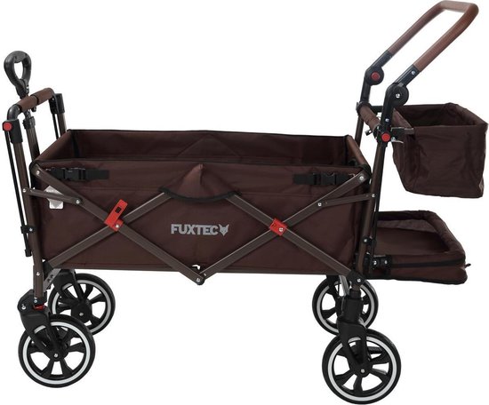 FUXLIFE CT850 Bruine opvouwbare tuintrolley - Premium Cruiser - laadvermogen 75 kg van Merkloos — afbeelding 2
