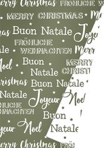 Dubbelzijdig Kerstpapier Merry Xmas Groen- Breedte 50 cm - 175m lang