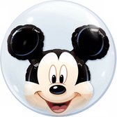 Folieballon - Mickey Mouse hoofd - Double bubble - 61cm - Zonder vulling
